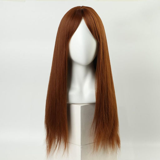Парик искусственный, с чёлкой, имитация кожи, 60 см, цвет рыжий - Queen fair фото 4
