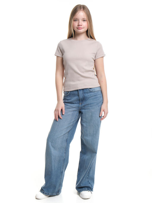 Футболка в рубчик 22-0210 бежевый