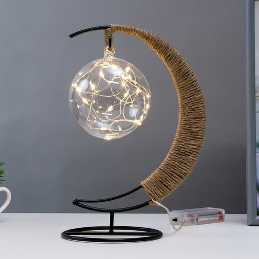 Фигурка световая RISALUX «Луна», LED-ночник, USB, чёрный, 24×10×29 см