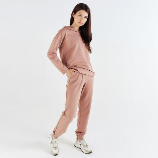 Костюм женский (худи, брюки) MINAKU: Casual Collection цвет бежевый, размер 50