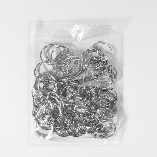 Цена за 100 шт. Кольцо для карниза, разъёмное, d=28/33 мм, цвет серебряный