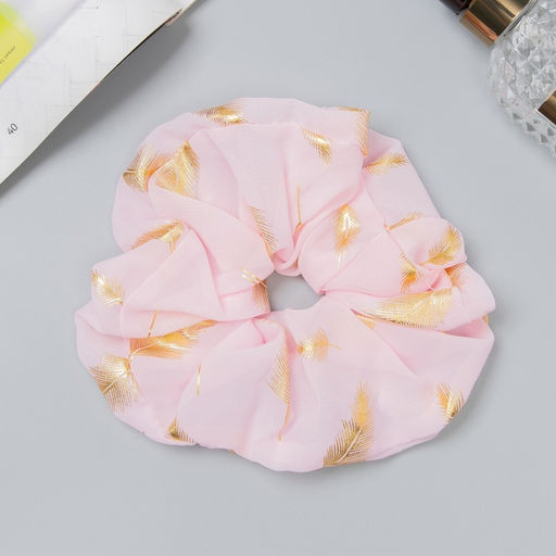 Цена за 2 шт. Резинка для волос «Орбита», стиль листья, 14 см, розовая