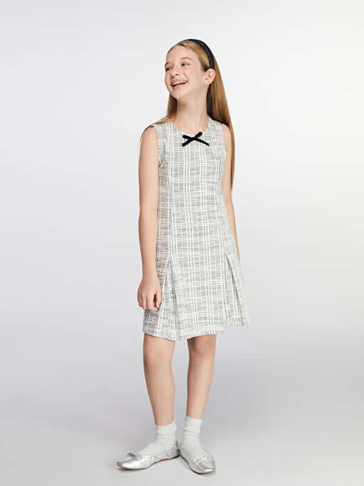 Bisiklet Yaka Ekose K?z ?ocuk T?vit Elbise