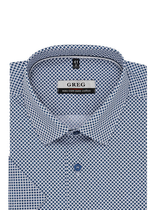 Сорочка мужская короткий рукав GREG 123/201/6197/Z/1p