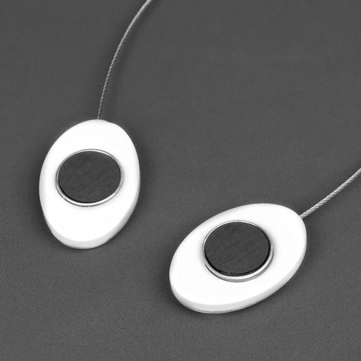 Цена за 2 шт. Подхват для штор «Мраморный камень», 5×3.5 см, 21 см, белый