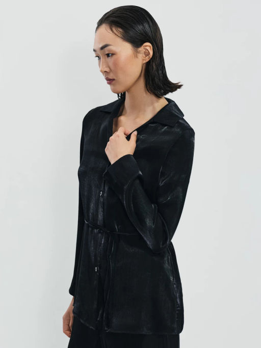 Блузка из вискозы с тонким поясом / Zarina