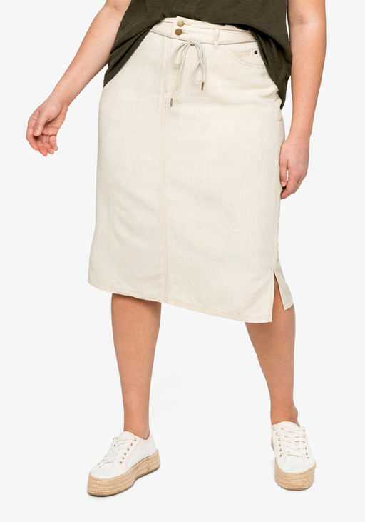 Льняная юбка, бежевая - Sheego фото 3