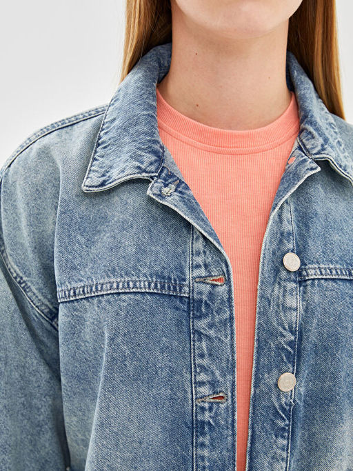 Oversize Kad?n Jean G?mlek Ceket