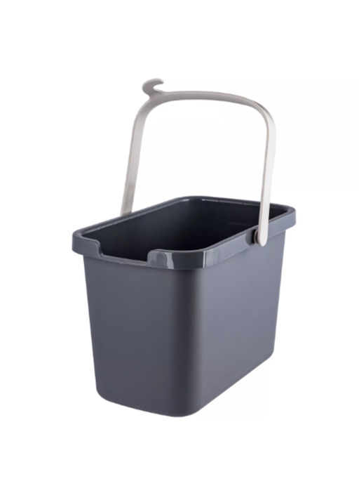 Ведро 9,5л прямоугольное Smart серый