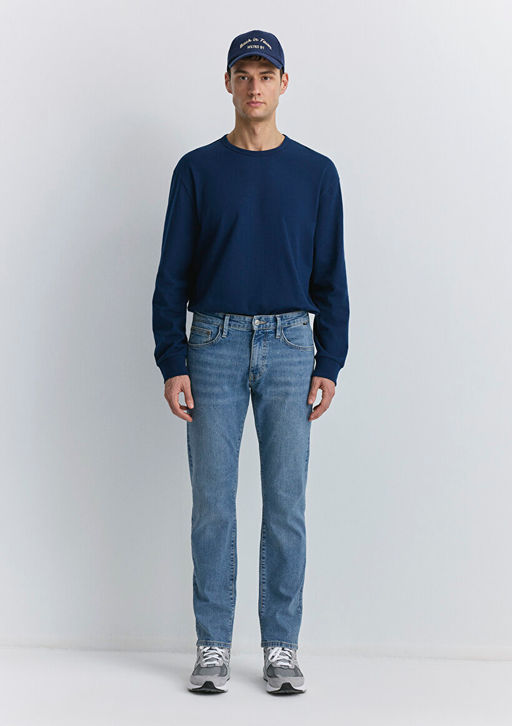 Hunter 90lar Puslu Vintage Ac?k Mavi Jean Pantolon  фото 2