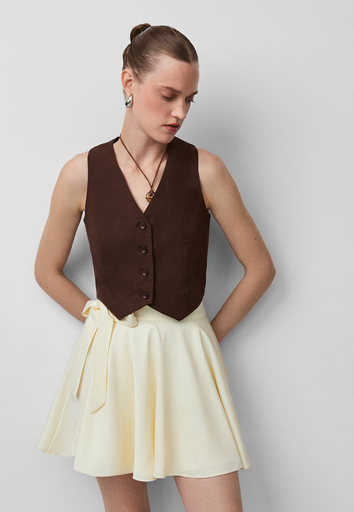 Юбка мини из сатина на завязках - Mollis фото 2