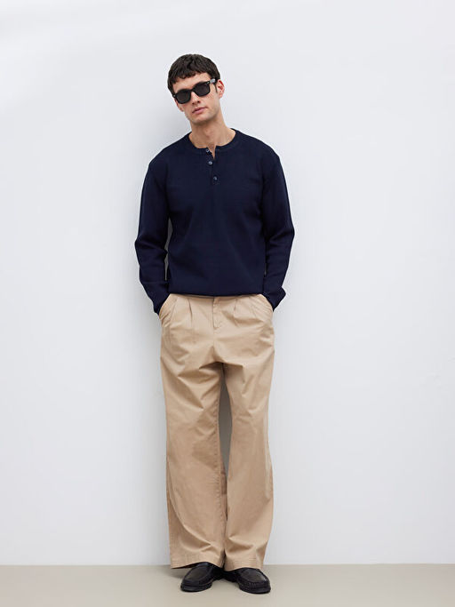 Bisiklet Yaka Erkek Triko Kazak