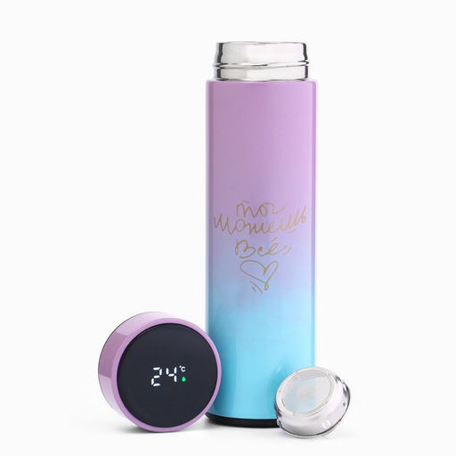 Термос Ты можешь всё, 500 мл, с ситечком, с датчиком температуры