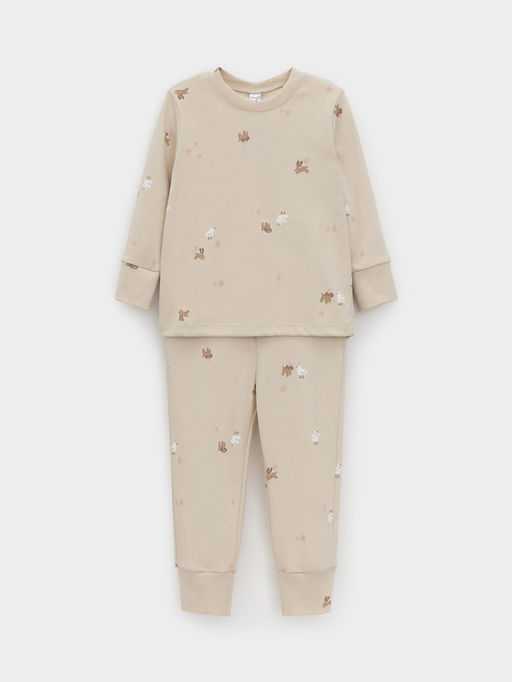 К 1552/серо-бежевый,милые животные пижама д/дет яс