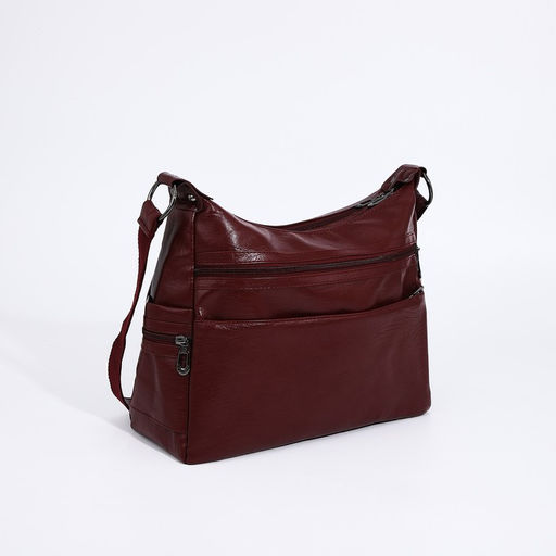 Сумка-мешок на молнии цвет бордовый - Simaland фото 3