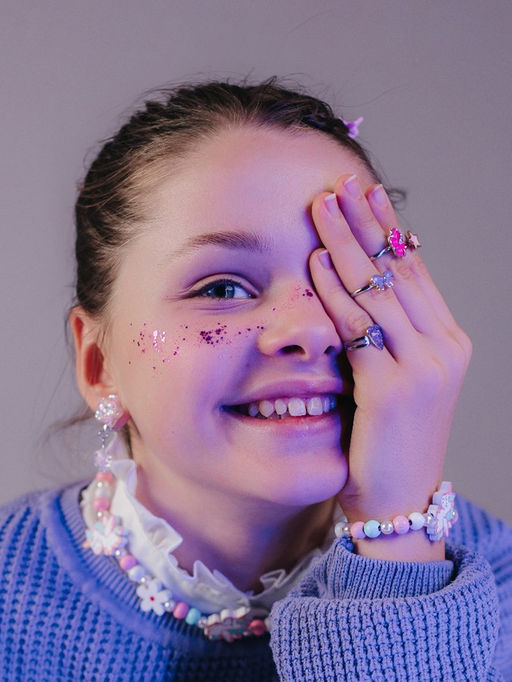 Цена за 2 шт. Набор детских украшений Выбражулька «Единорожки милые», 2 предмета: бусы, браслет, розовый