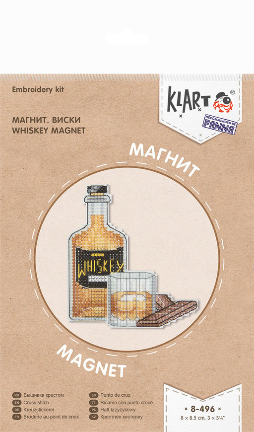 Klart набор для вышивания 8-496 Магнит. Виски 7.5 х 8 см