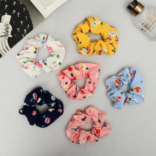 Цена за 6 шт. Резинка для волос «Орбита», летние цветочки, 10 см, МИКС