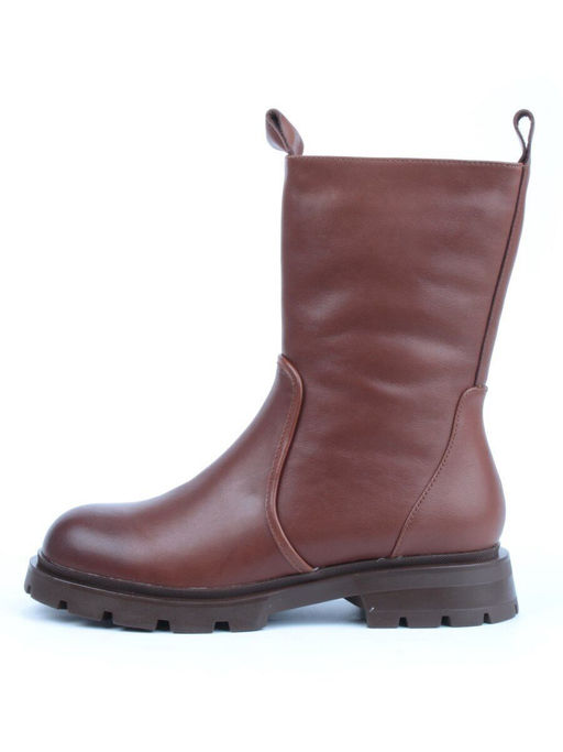 04-M2-245 BROWN Ботинки зимние женские (натуральная кожа, натуральный мех)