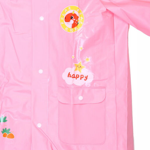Дождевик-плащ детский "Рокки-Динозаврик" с капюшоном, рукава на резинке, цвет розовый, размер M(64*46см) ДоброСад