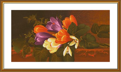 Набор для вышивания Нова Слобода СР 3275 Крокусы 53 х 28.4 см