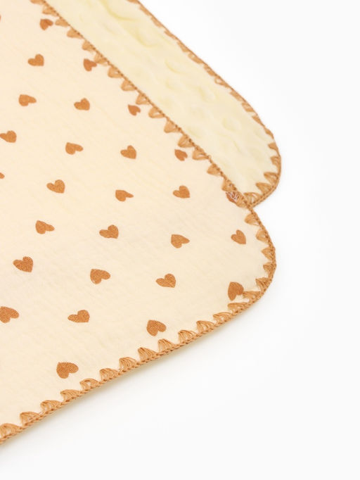 Плед «Этель. Сердечки», 100×100 см, муслин двухслойный