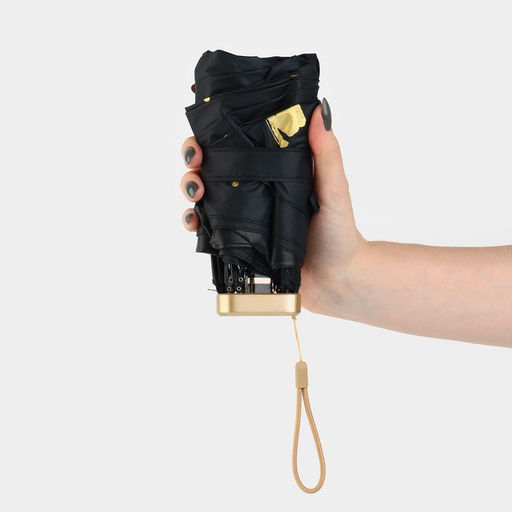 Зонт женский механический, 6 спиц, чёрный