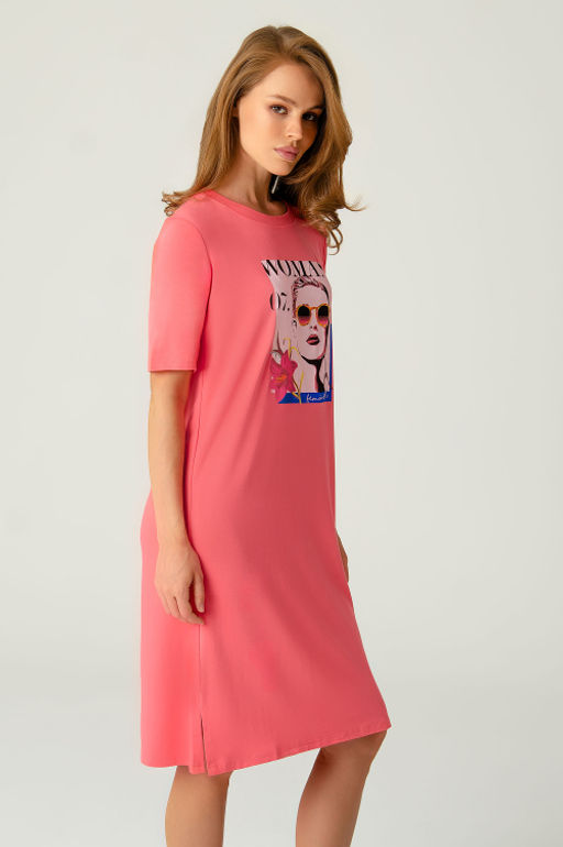 Арт. 8608 Туника женская 42-50 (5 шт) Цвет:коралловый - Калинка фото 22