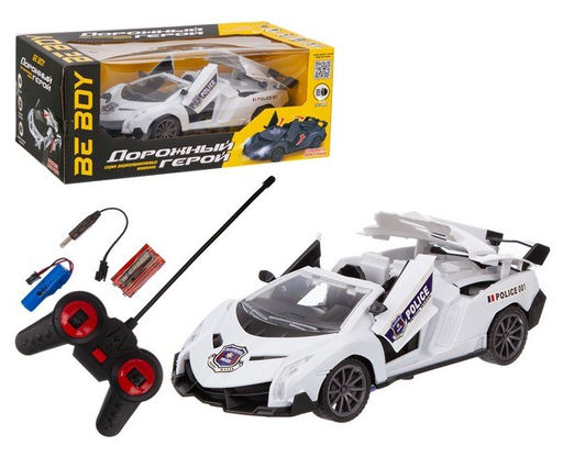 Р/У на аккумул. BeBoy 30*14*16см "Полиция" (IT108851) двери откр., крыша складывается