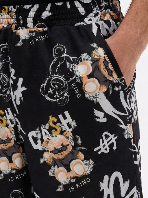 Пижама мужская кулирка с шортами "ЧЕЛСИ" МИШКИ ЧЕРНЫЙ