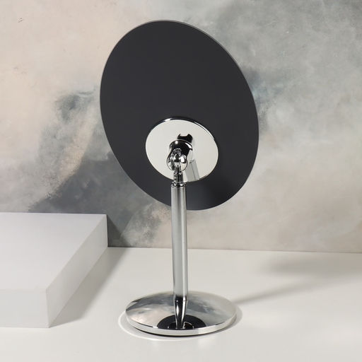 Зеркало настольное, овальное, на ножке, 14.5×29 см, (14.5×19.5 см), цвет серебряный