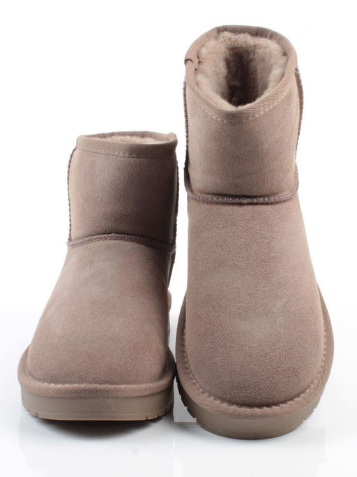 04-PF5854-4 GRAY/BEIGE Угги женские (натуральная замша, 100% шерсть)