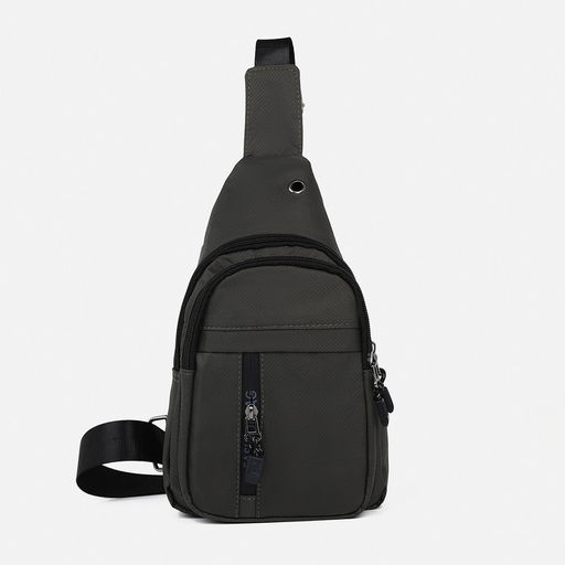 Сумка слинг мужская из текстиля, отверстие для наушников, цвет зелёный - Simaland фото 4