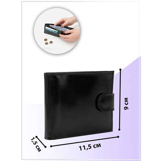 Кошелёк на кнопке, цвет чёрный - Textura фото 5