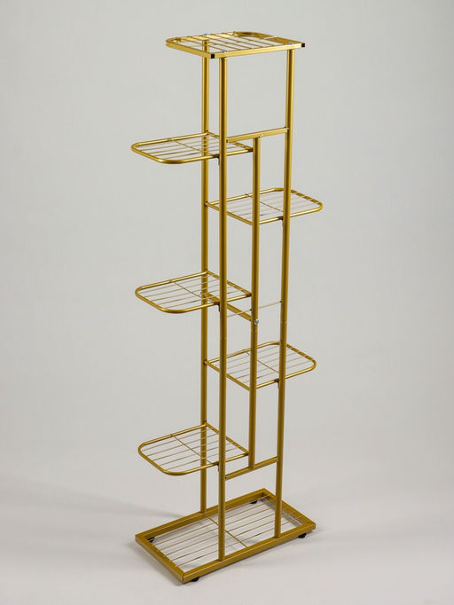 Подставка для цветов Greengo, 7 полок, 43×22×126 см, напольная, металл, цвет золотой