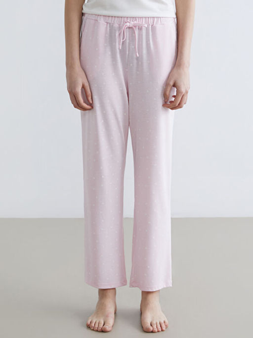 Beli Lastikli Puantiyeli Kad?n Pijama Alt