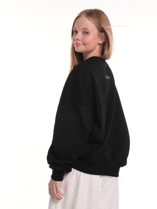 Толстовка оверсайз для девочки 22-2017 черный - Mini maxi фото 13