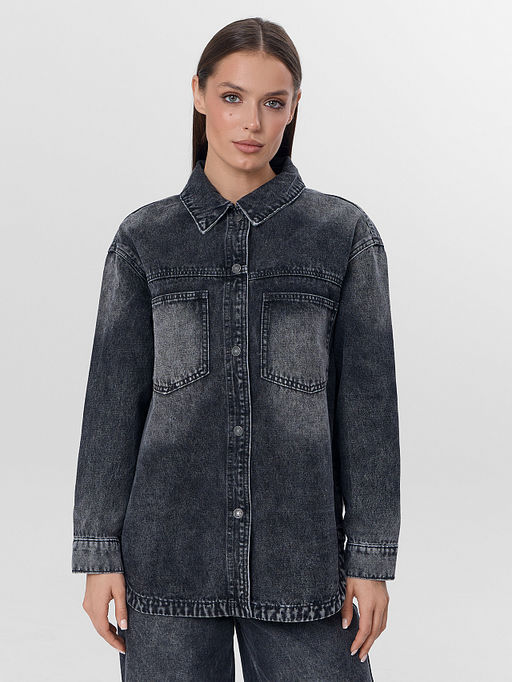 Жакет женский джинсовый серый