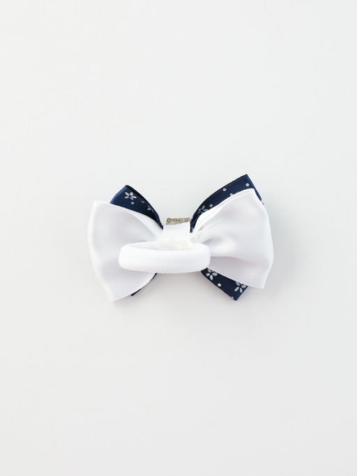 Цена за 6 шт. Бант для волос на резинке «Школьница», 6 см, бело-синий, МИКС