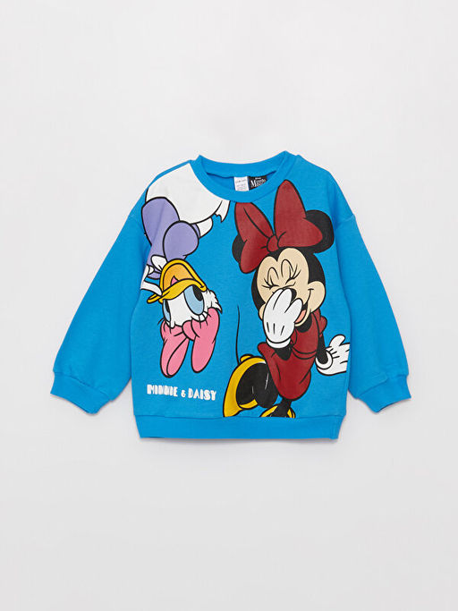 Bisiklet Yaka Minnie Mouse Bask?l? K?z Bebek Sweatshirt - Waikiki фото 3