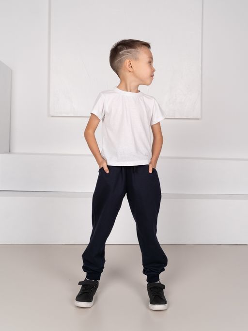 Брюки футер 2-х нитка,темно-синие - Binita фото 3