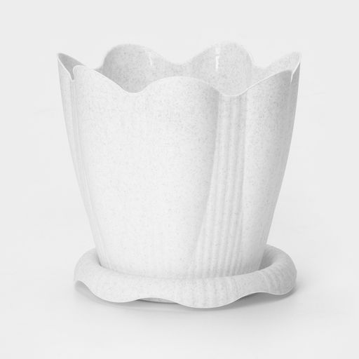 Горшок для цветов с поддоном «Эдельвейс», 3 л, d=20 см, h=18.2 см, мраморный