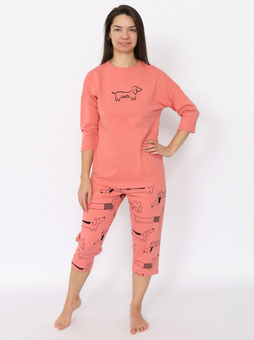 CRB wear/CSXW 50035-28 Пижама женская (джемпер, бриджи),коралловый/Ex.Cherubino