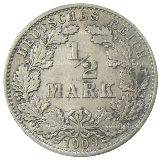 1/2 марки 1909 года J Германия
