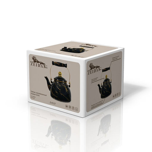 Чайник эмаль ZEIDAN 2.8 л, индукц. дно, арт. Z-4537 2,8 л Black marble