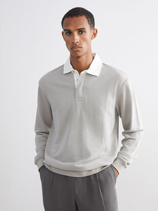 Polo Yaka Erkek Sweatshirt