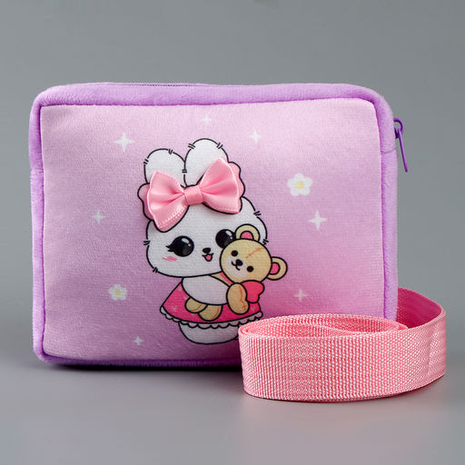 Сумка детская «Зайка с игрушкой», сиреневая