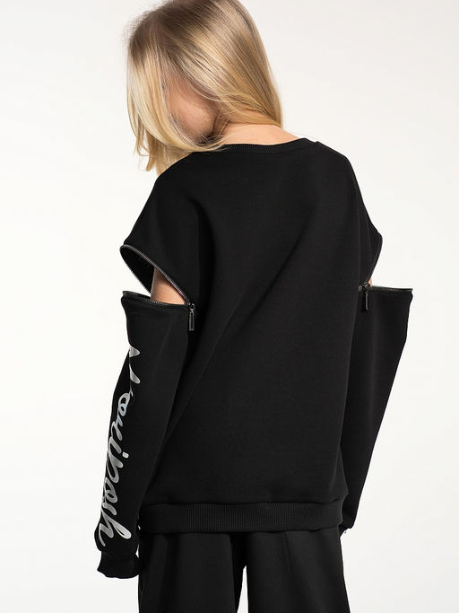 Черный свитшот для девочки, модель 1612 - Mooriposh фото 4
