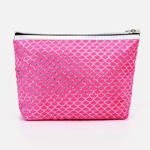 Набор простых косметичек 2 в 1, с ручкой, с принтом, малиновый