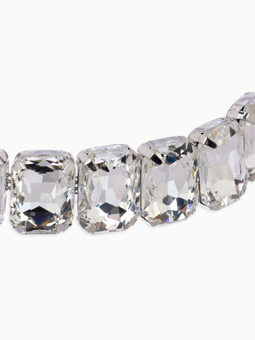 Чокер-колье Сияние соло, цвет белый в серебре, 36 см